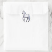 Sticker Rond Majestic White Stallion - Cheval gracieux (Sac)