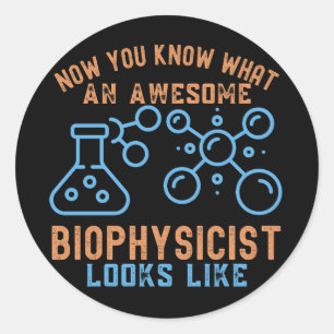 Sticker Rond Majeur de biophysique 8, anniversaire de biophysic