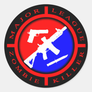 Sticker Rond Major League Zombie Killer - armes