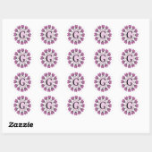 Sticker Rond Majuscule G monogramme floral (Feuille)