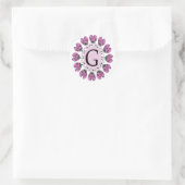 Sticker Rond Majuscule G monogramme floral (Sac)