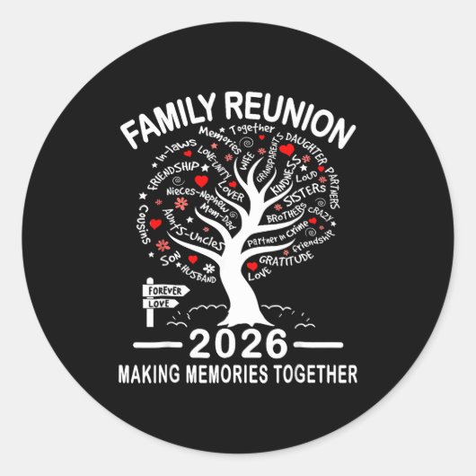 Sticker Rond Making Memories Family Matching Group Family Reuni (Devant)