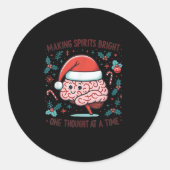 Sticker Rond Making Srits Bright Funny Brain Christmas Mental H (Devant)