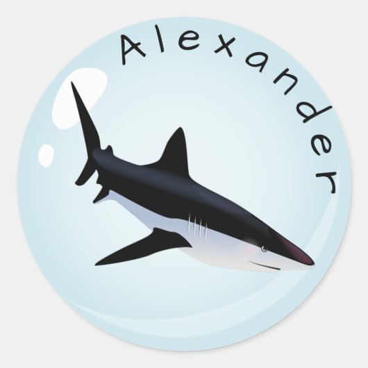 Sticker Rond Mako Shark dans une bulle Personnaliser (Devant)