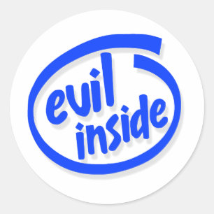 Sticker Rond Mal à l'intérieur