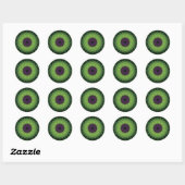 Sticker Rond Mal de l'oeil du mal de l'oeil Mandala (Feuille)