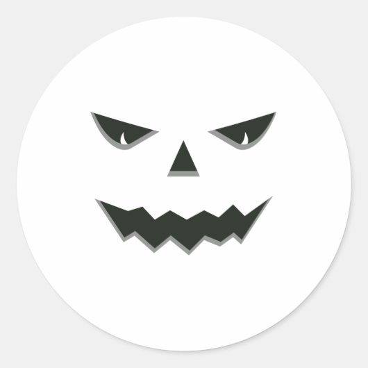 Sticker Rond Mal Éffrayant Citrouille Face Jack O'Lantern Hallo (Devant)
