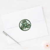 Sticker Rond Malachite Triskel (Enveloppe)