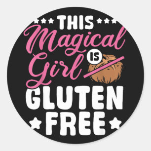 Sticker Rond Maladie cœliaque femmes cette fille magique est sa