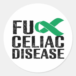 Sticker Rond Maladie cœliaque - Noir & Vert