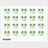 Sticker Rond Maladie coeliaque poussin jaune vert clair 2 (Feuille)