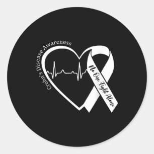 Sticker Rond Maladie de Crohns Coeur soutien de Ribbon violet C