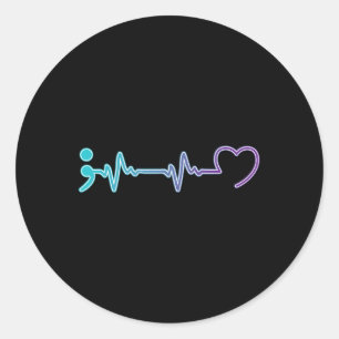 Sticker Rond Maladie de santé Prévention du suicide