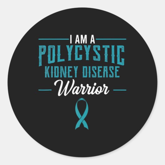 Sticker Rond Maladie du rein Pkd Guerrier Pckd Sensibilisation  (Devant)