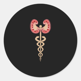 Sticker Rond Maladie du rein Sa lutte est mon papillon de comba