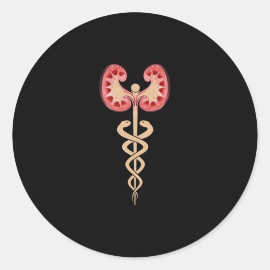 Sticker Rond Maladie du rein Sa lutte est mon papillon de comba (Devant)