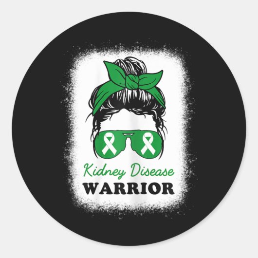 Sticker Rond Maladie Guerrier Maladie du rein Sensibilisation M (Devant)