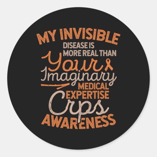 Sticker Rond Maladie invisible Sensibilisation aux DSR (Devant)