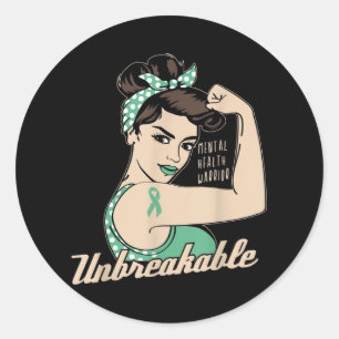 Sticker Rond Maladie mentale Suicide Sensibilisation Guerrier U