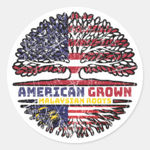 Sticker Rond Malaisie Malaisie États-Unis États-Unis