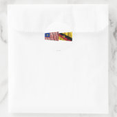 Sticker Rond Malaisie & Sarawak drapeaux d'agitation (Sac)