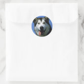 Sticker Rond Malamute d'Alaska (Sac)
