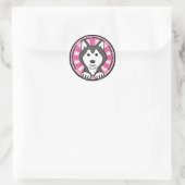 Sticker Rond Malamute d'Alaska (Sac)