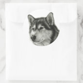 Sticker Rond Malamute d'Alaska (Sac)