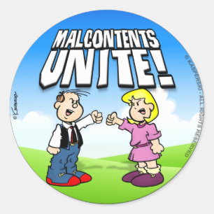Sticker Rond Malcontent Unite