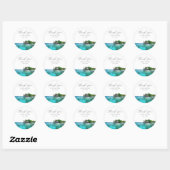 Sticker Rond Maldives Wedding Favor Photo Merci (Feuille)