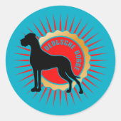 Sticker Rond mâle Danois (Devant)