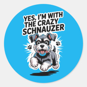 Sticker Rond Mâle Drôle Mignon Animal De Compagnie Chien Avec L