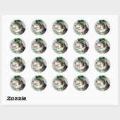 Sticker Rond Malemute de la Saint Patrick (Feuille)