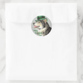 Sticker Rond Malemute de la Saint Patrick (Sac)