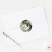 Sticker Rond Malemute de la Saint Patrick (Enveloppe)