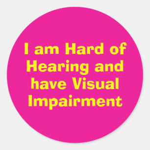 Sticker Rond Malentendants et Déficience Visuelle Rose