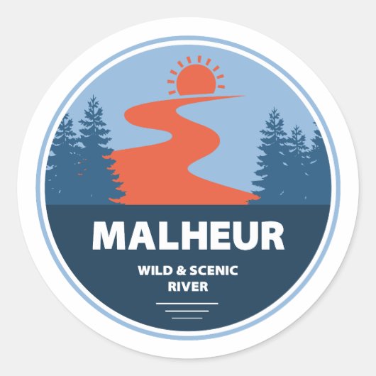 Sticker Rond Malheur Wild Et Pittoresque River Oregon (Devant)