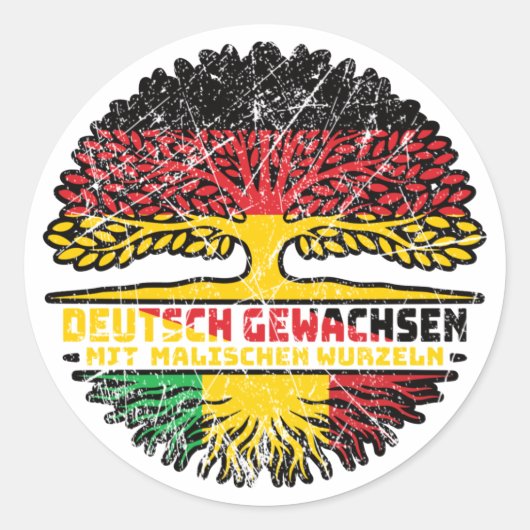 Sticker Rond Mali Malisch Deutsch Deutschland Baum Wurzel (Devant)