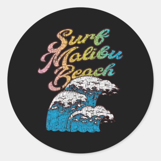 Sticker Rond Malibu Beach (Devant)