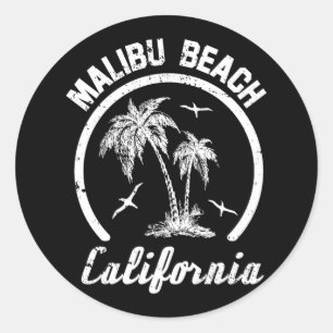 Sticker Rond Malibu Beach