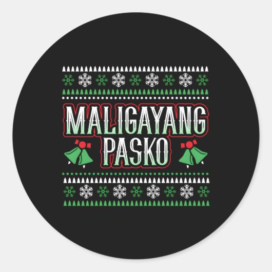 Sticker Rond Maligayang Pasko Philipes Merry (Devant)