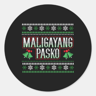 Sticker Rond Maligayang Pasko Philipes Merry