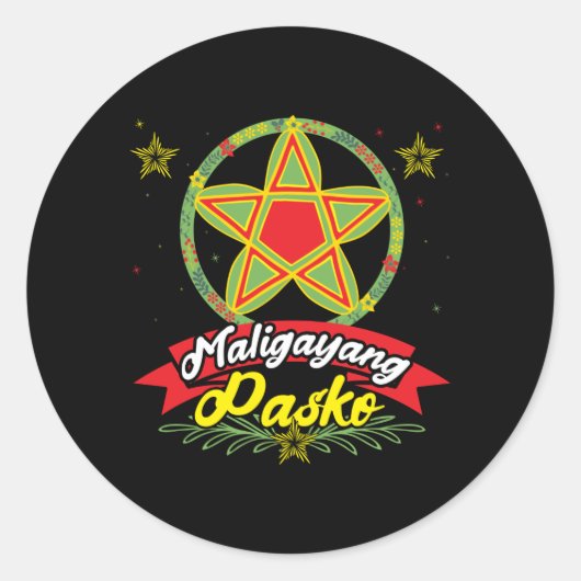 Sticker Rond Maligayang Pasko Philippines Noël Philippines (Devant)