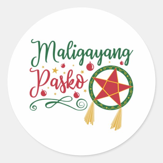 Sticker Rond Maligayang Pasko Philippines Noël Philippines (Devant)