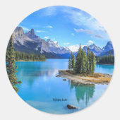 Sticker Rond Maligne Lake, Alberta, Canada (Devant)