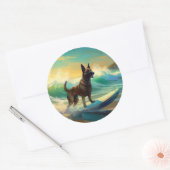 Sticker Rond Malinoi Beach Surf Peinture belge (Enveloppe)