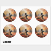 Sticker Rond Malinoi belge en automne Leaves Fall Inspire (Feuille)