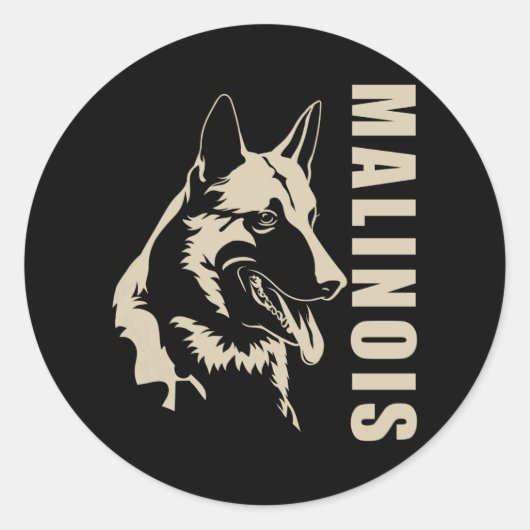 Sticker Rond Malinois (Devant)