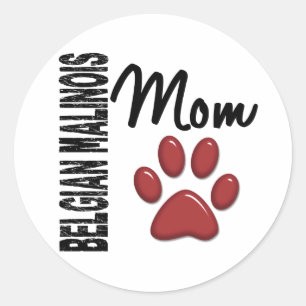 Sticker Rond Malinois belge Maman 2