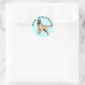 Sticker Rond malinois courrant (Sac)